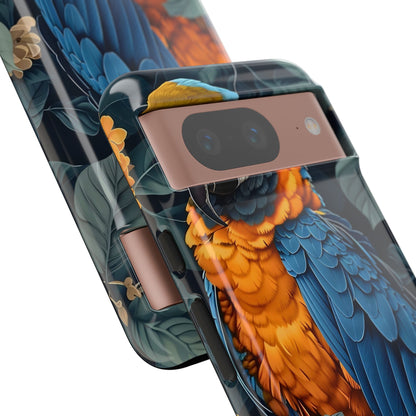 Tropical Parrot Phone Case - Tough Cases, Colorful Phone Cover, Nature Lover Gift, Floral Design, Bird Lover Accessory