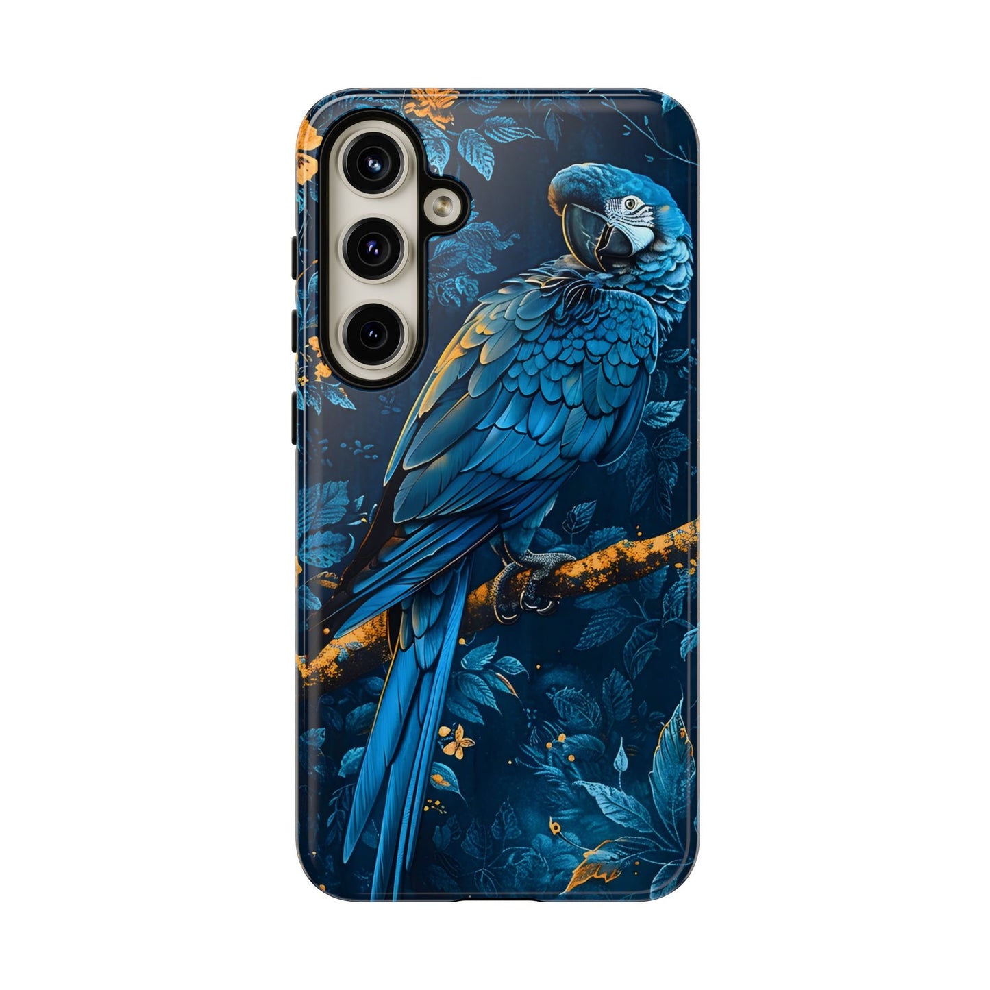 Tough Cases - Vibrant Blue Parrot Phone Case, Tropical Bird Phone Cover, Nature Lover Gift, Eco-Friendly Accessories, Unique Wildlife Decor