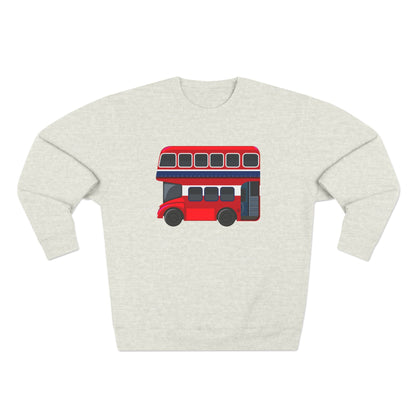 Unisex Crewneck Sweatshirt - London Transport English Bus Red Double-Decker