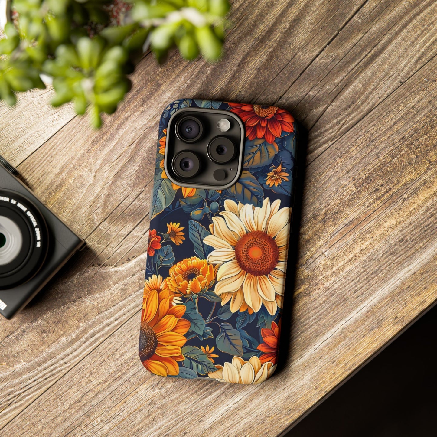 Floral Tough Phone Case | Sunflower Design, iPhone Cover, Protective Case, Gifts for Her, Floral Phone Accessory