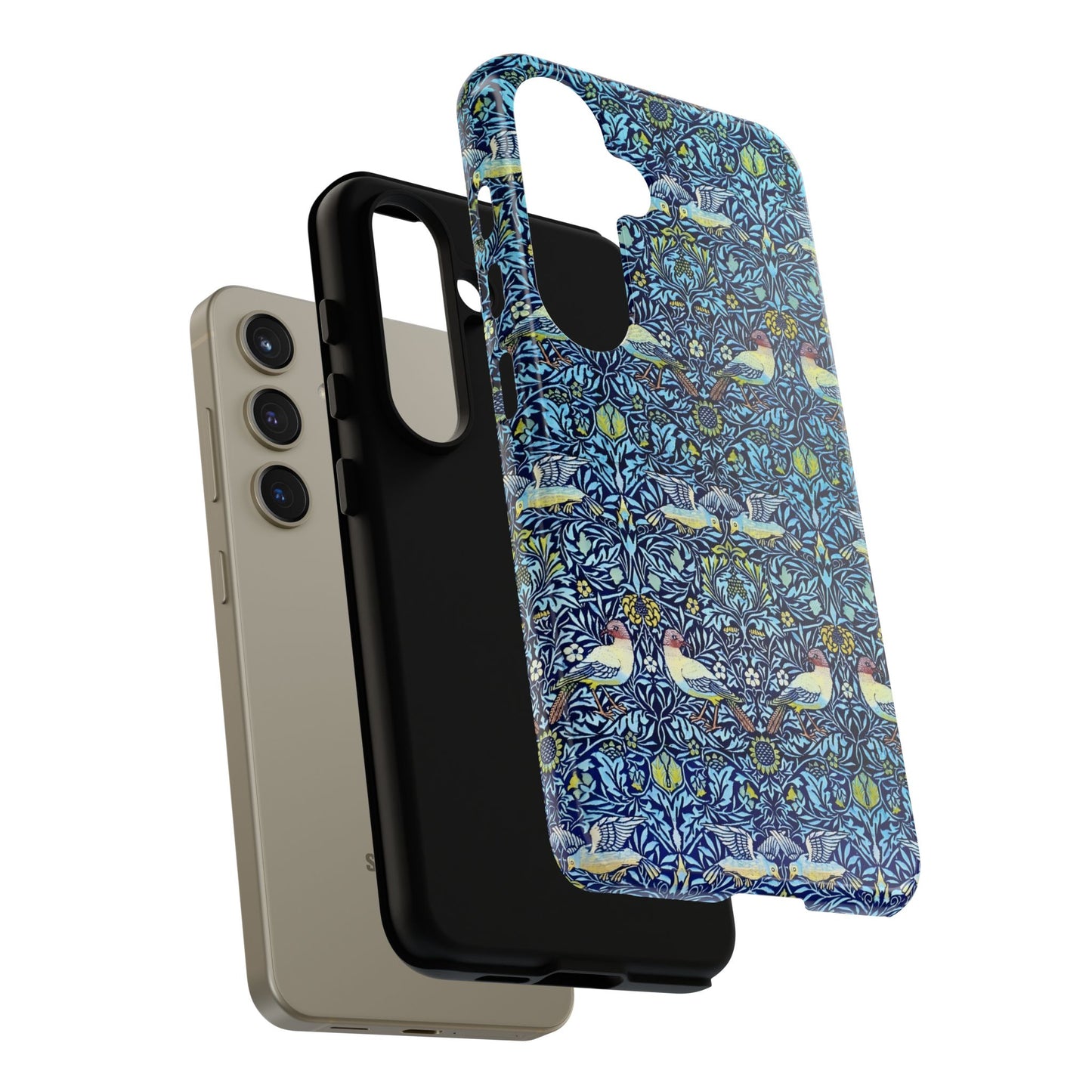 Bird and Floral Pattern Phone Case, Tough Cases, Gift for Nature Lovers, Eco-friendly, Custom Phone Accessories, All-Occasion