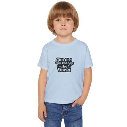Toddler T-Shirt - This Girl Is Strong Fearless And Ready To Change The World