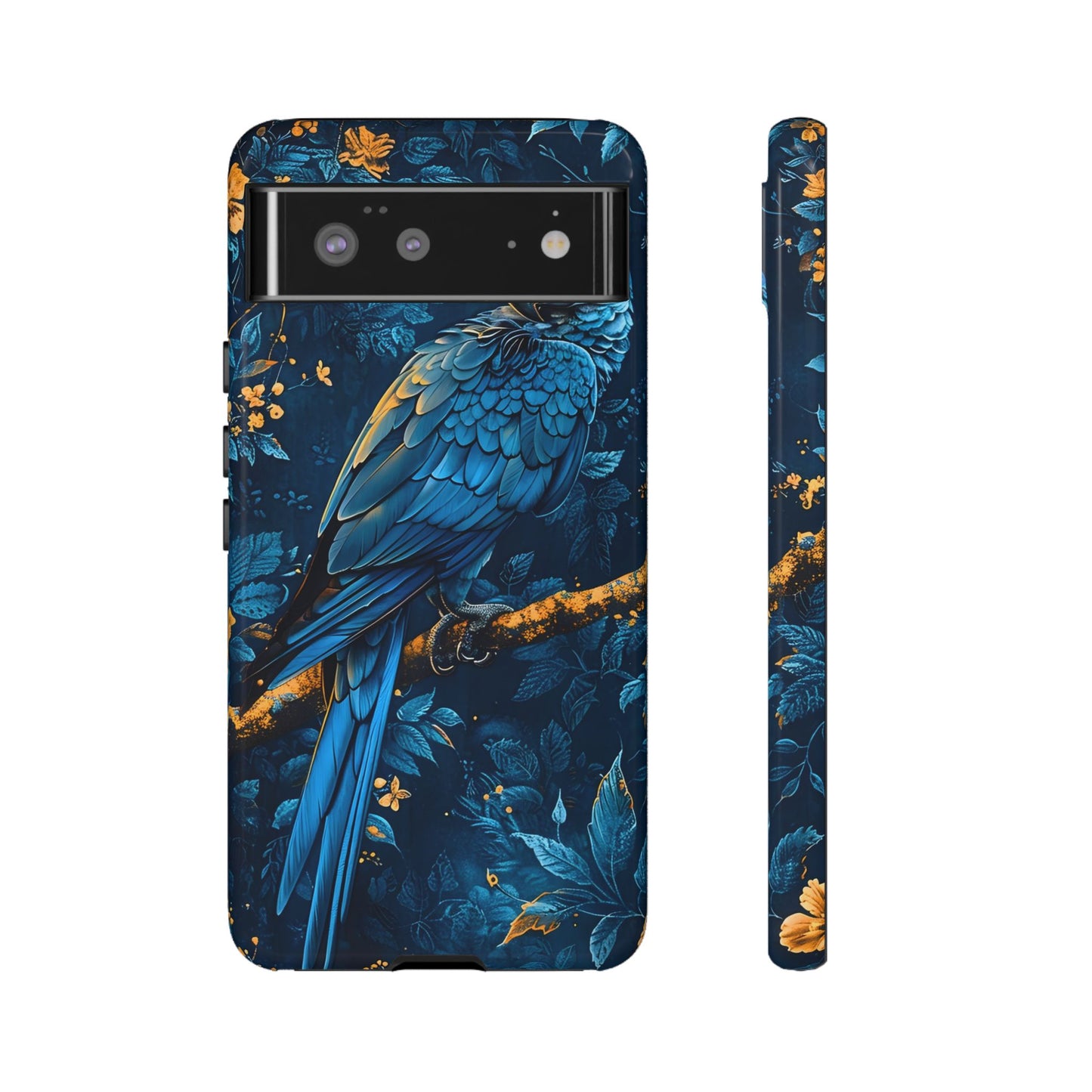 Tough Cases - Vibrant Blue Parrot Phone Case, Tropical Bird Phone Cover, Nature Lover Gift, Eco-Friendly Accessories, Unique Wildlife Decor