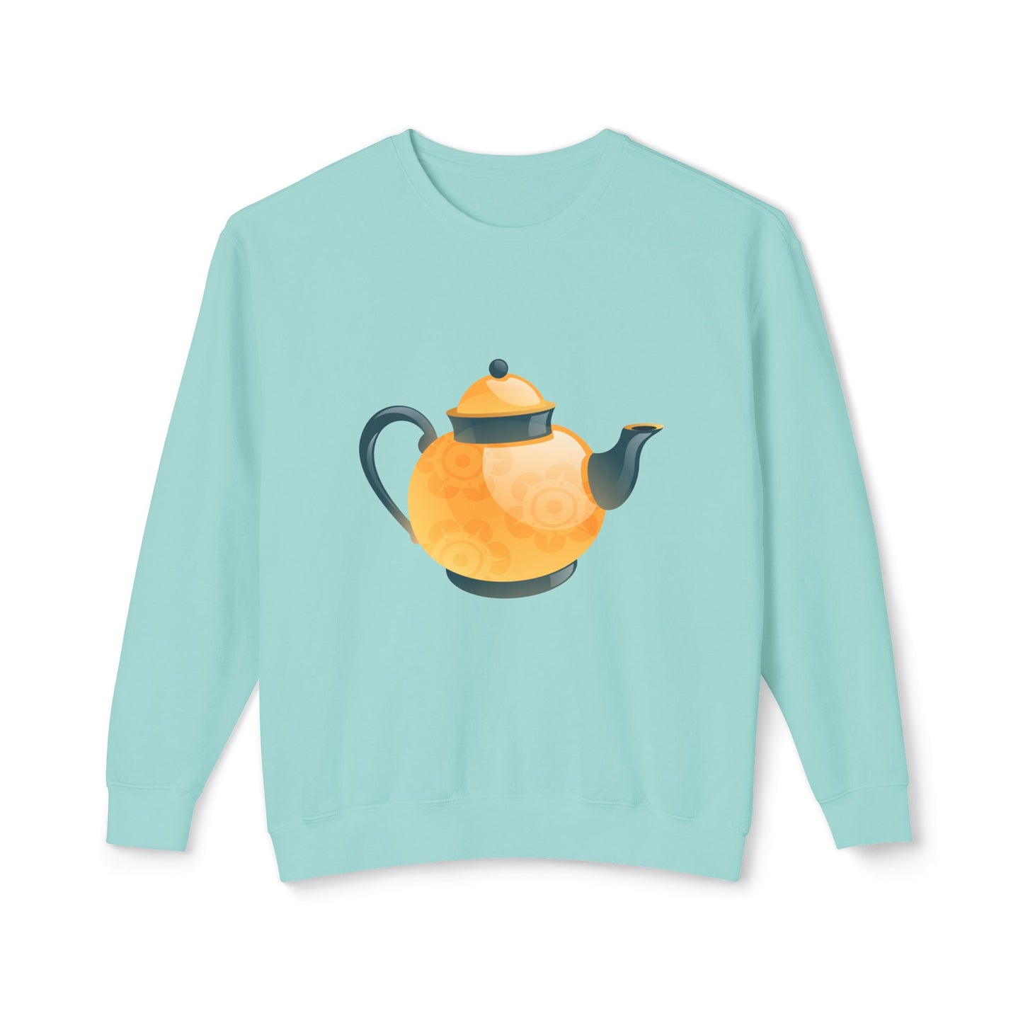 Unisex Lightweight Crewneck Sweatshirt - Classic British Tea Kettle - Timeless Elegance in Tea Time