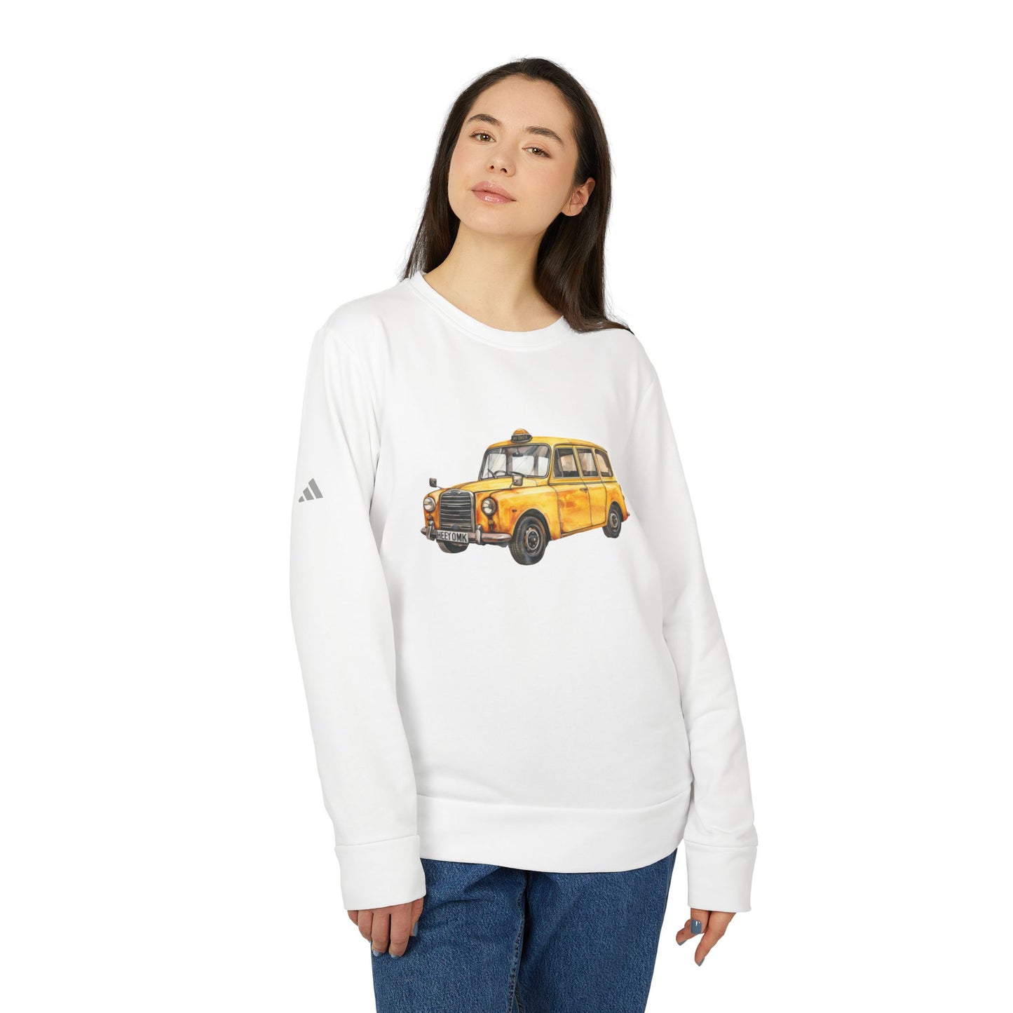 Unisex Fleece Crewneck - Vintage New York Taxi Sweatshirt