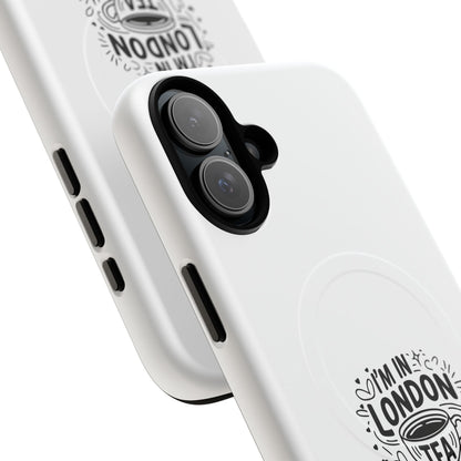 Magnetic Phone Case with London Tea Design, Tough Mobile Cover, Gift for Tea Lovers, Travel Accessory, Unique Phone Protector