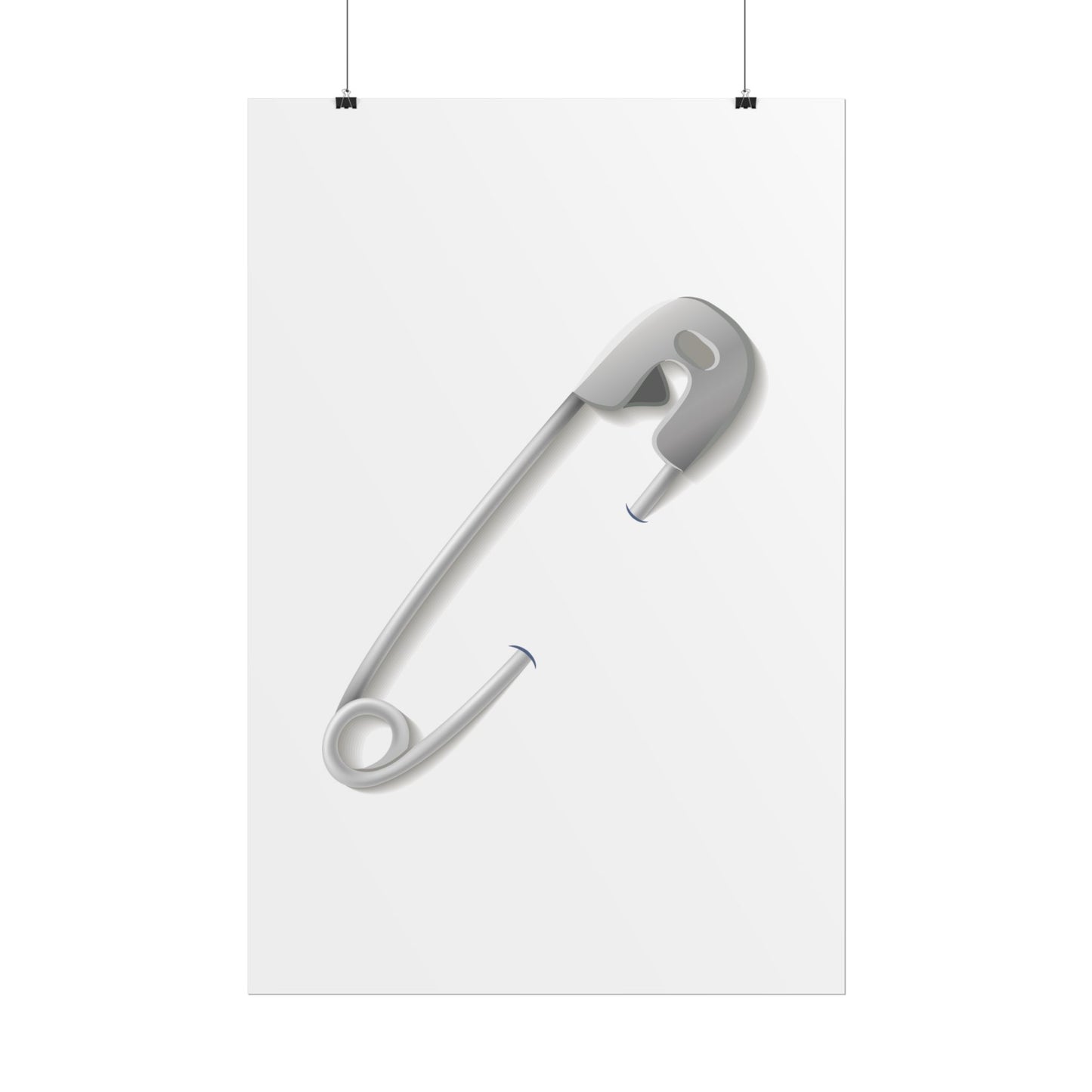 Minimalist Safety Pin Wall Art, Modern Decor, Unique Gift, Home Aesthetic, Art Print, Rolled Poster, Contemporary Interior Design