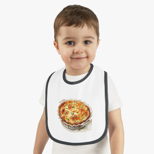 Pizza Lover Cute Baby Bib with Quiche Design - Perfect for Mealtime, Birthday Gift, Baby Shower, Everyday Use, Fun Dining