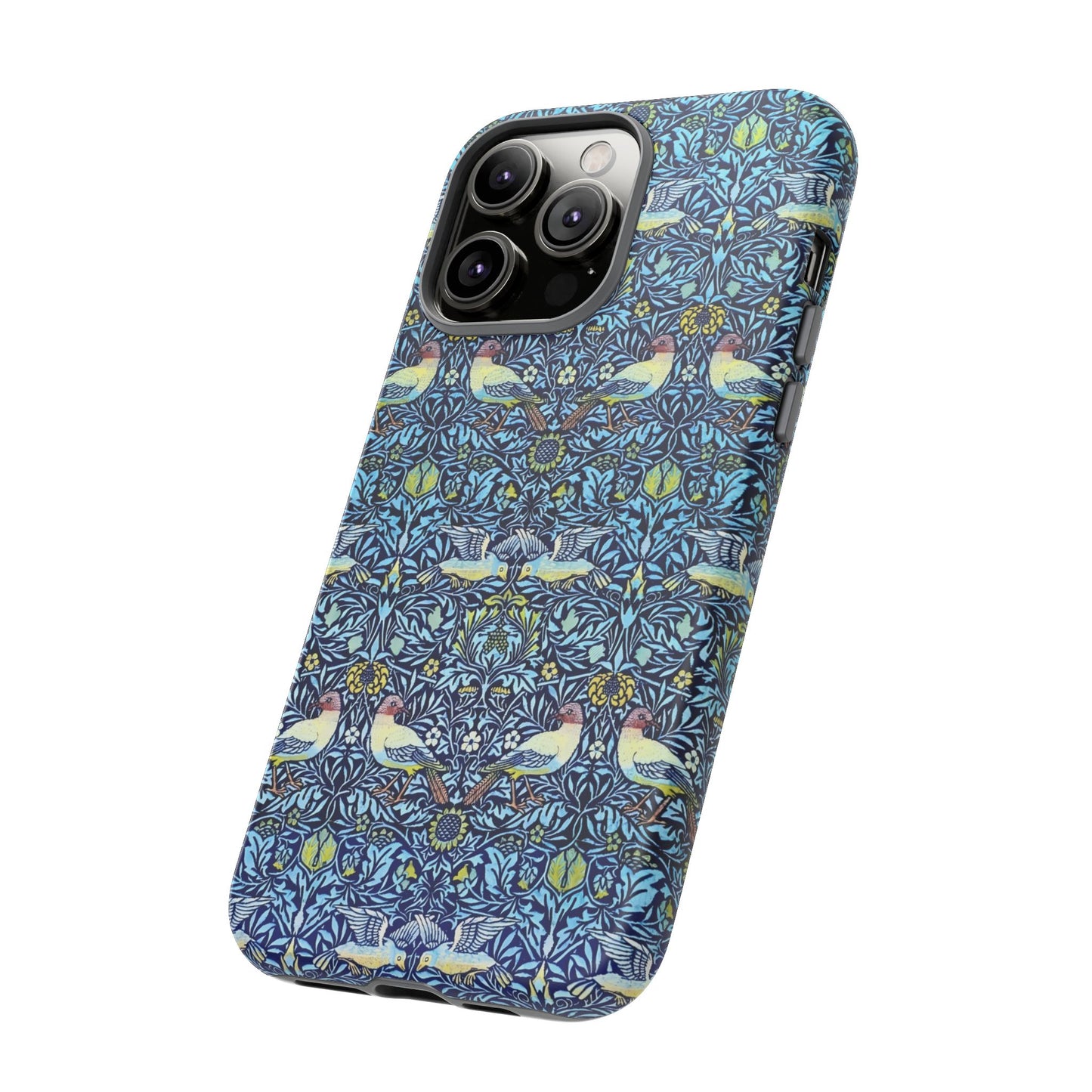 Bird and Floral Pattern Phone Case, Tough Cases, Gift for Nature Lovers, Eco-friendly, Custom Phone Accessories, All-Occasion