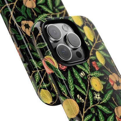Tough Cases Phone Case, Floral Phone Cover, Tough Phone Protection, Gift for Plant Lovers, Black Background, Eco-Friendly Design