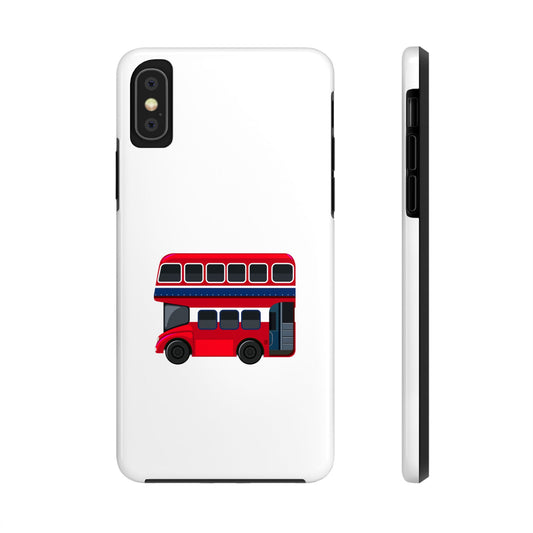 London Double-Decker Bus Tough Phone Case - Durable Design for Adventurers and Travelers