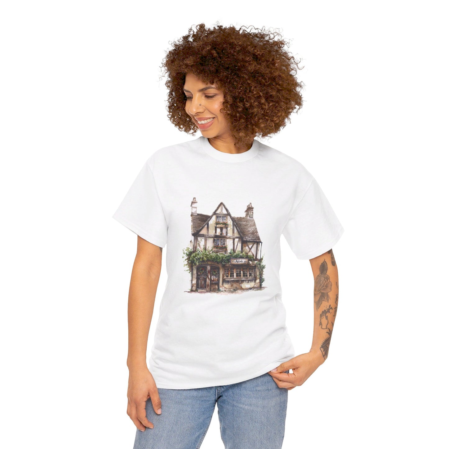 Charming British House - Warm and Cozy Unisex Heavy Cotton T-Shirt