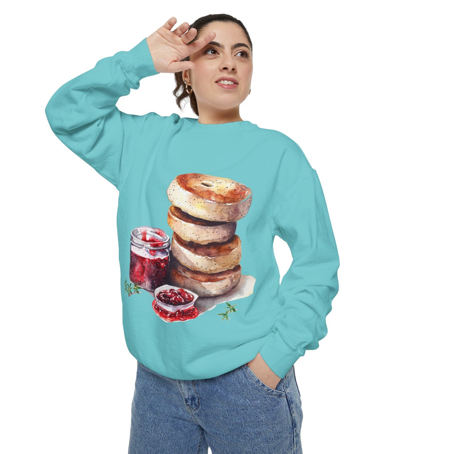 Unisex Garment-Dyed Sweatshirt - Savor the Majesty - Iconic British Royal Foods