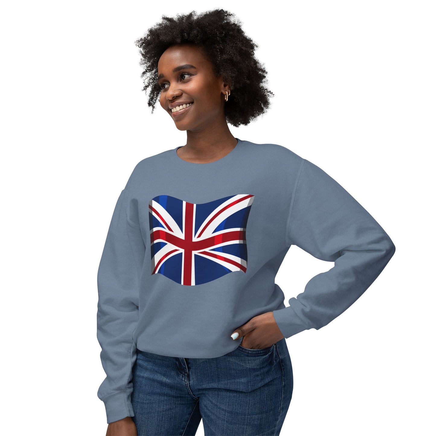 Unisex Lightweight Crewneck Sweatshirt - Classic UK Flag Design