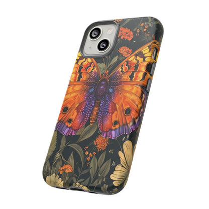 Butterfly Phone Case, Tough Cases for Nature Lovers, Vibrant Floral Design, Gift for Her, Cute Phone Accessories, Butterfly Artwork