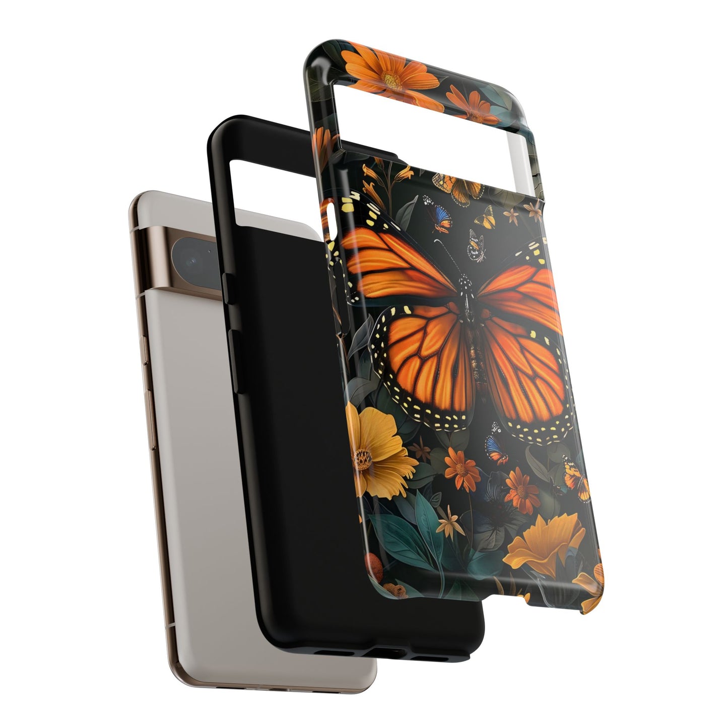 Monarch Butterfly Phone Case, Tough Cases, Nature Lover Gift, Floral Mobile Cover, Eco-Friendly Phone Accessory, Butterfly Design