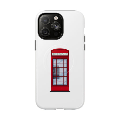 Vintage Phone Booth Magnetic Case, Tough Phone Cover, Unique Gift for Travelers, Retro Phone Accessories, Fun Custom Case