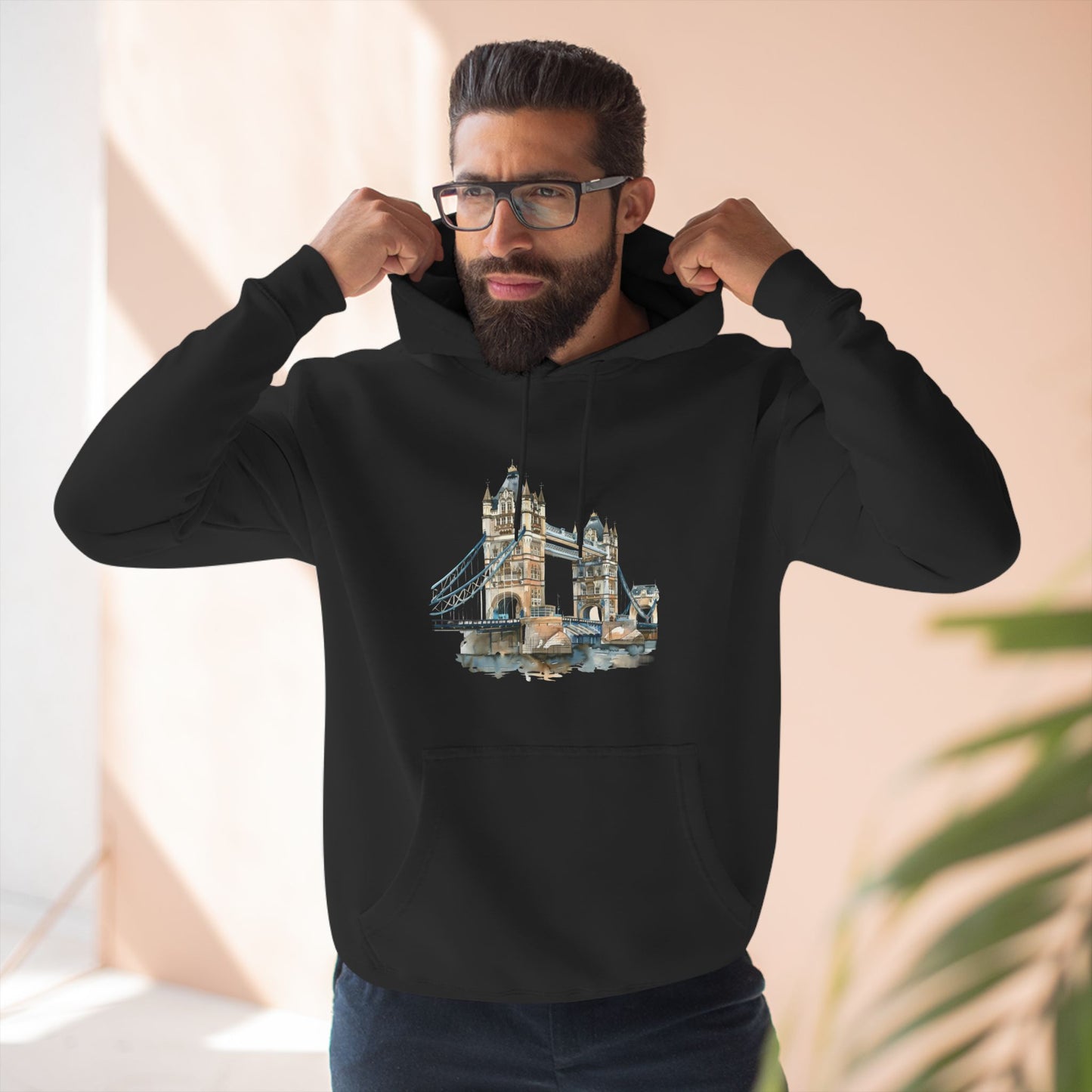 London Bridge Trendy Three-Panel Fleece Hoodie