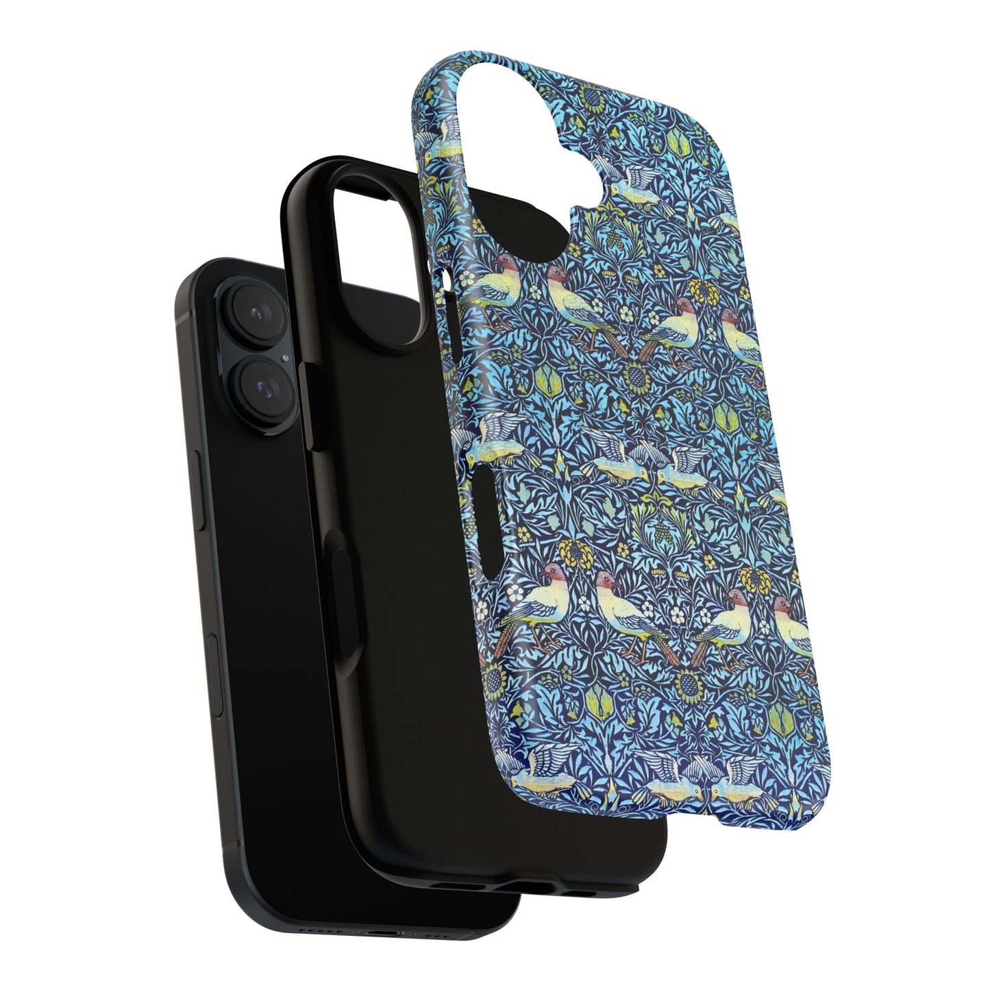 Bird and Floral Pattern Phone Case, Tough Cases, Gift for Nature Lovers, Eco-friendly, Custom Phone Accessories, All-Occasion