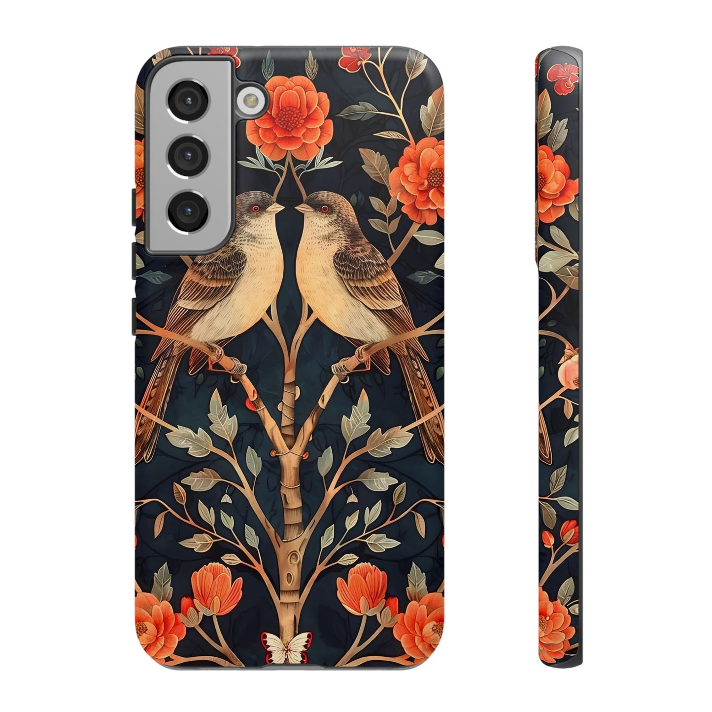 Floral Phone Case – Tough Cases with Bird Design, Unique Gift for Nature Lovers, Stylish Tech Accessory, Phone Cover, Artistic Case
