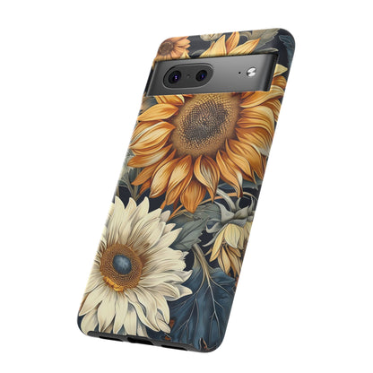 Floral Phone Case for Tough Cases, Sunflower Design, Nature Lover Gift, Birthday Present, Eco-Friendly Accessories, Summer Vibes