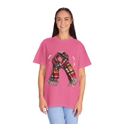Unisex Garment-Dyed T-shirt - Classic British Plaid Scarf Design