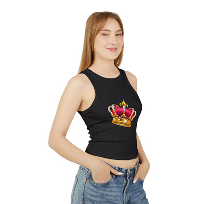Women's Micro Rib Racer Tank Top - British Royal Crown Design