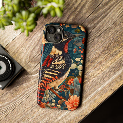 Nature-Inspired Phone Case with Floral Art, Tough Phone Cover, Protective Case, Gift for Nature Lovers, Unique Phone Accessory