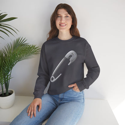 Unisex Heavy Blend™ Crewneck Sweatshirt - Minimalist Safety Pin Design
