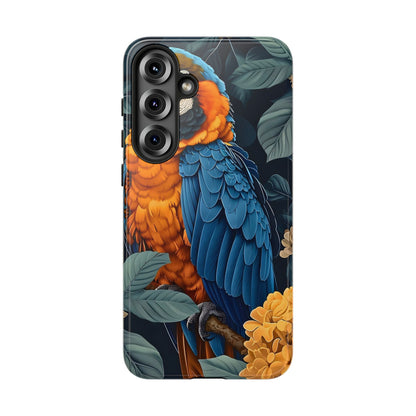 Tropical Parrot Phone Case - Tough Cases, Colorful Phone Cover, Nature Lover Gift, Floral Design, Bird Lover Accessory