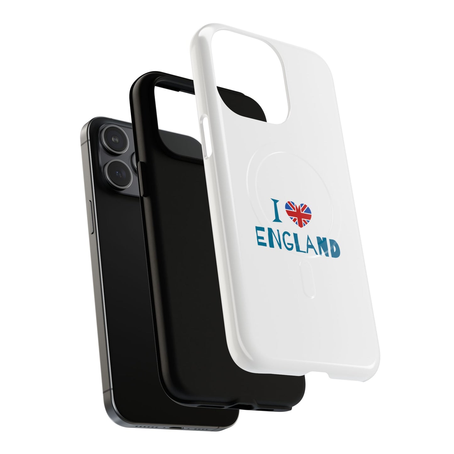I Love England Magnetic Phone Case | Tough Protective Cover, Travel Gift, Souvenir for England Lovers, Personalized Phone Accessories