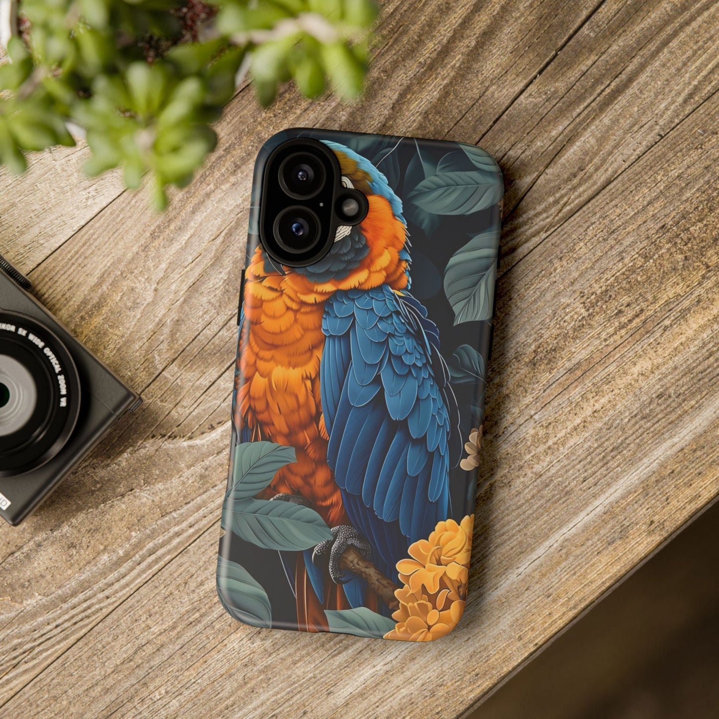 Tropical Parrot Phone Case - Tough Cases, Colorful Phone Cover, Nature Lover Gift, Floral Design, Bird Lover Accessory