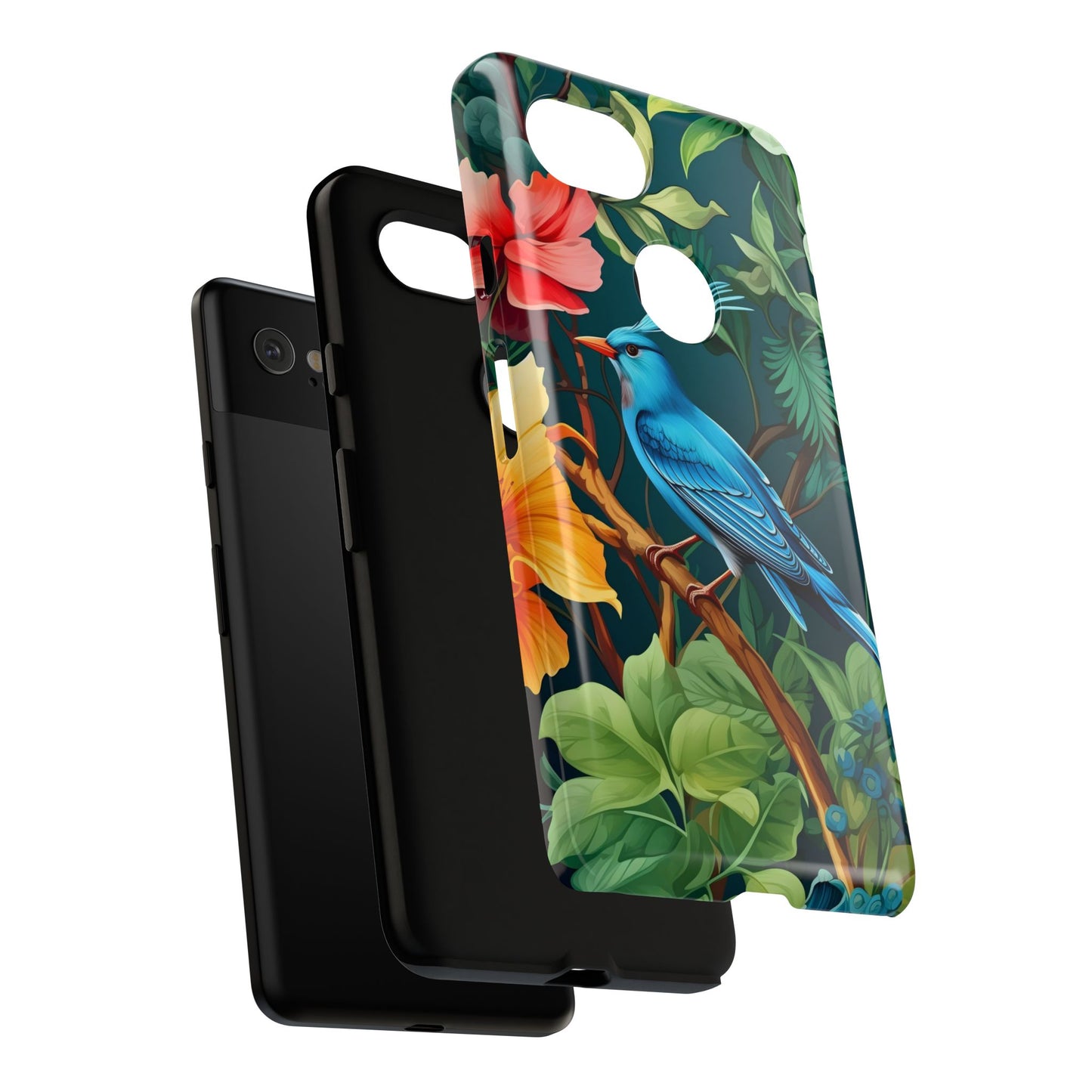 Tough Cases - Vibrant Bird Phone Case, Floral Design, Nature Lover, Unique Gift, Stylish Protection, Phone Accessories