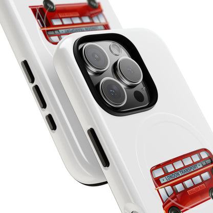 London Bus Tough Magnetic Case, iPhone Protector, Unique Phone Cover, Gifts for Travelers, Durable Mobile Case