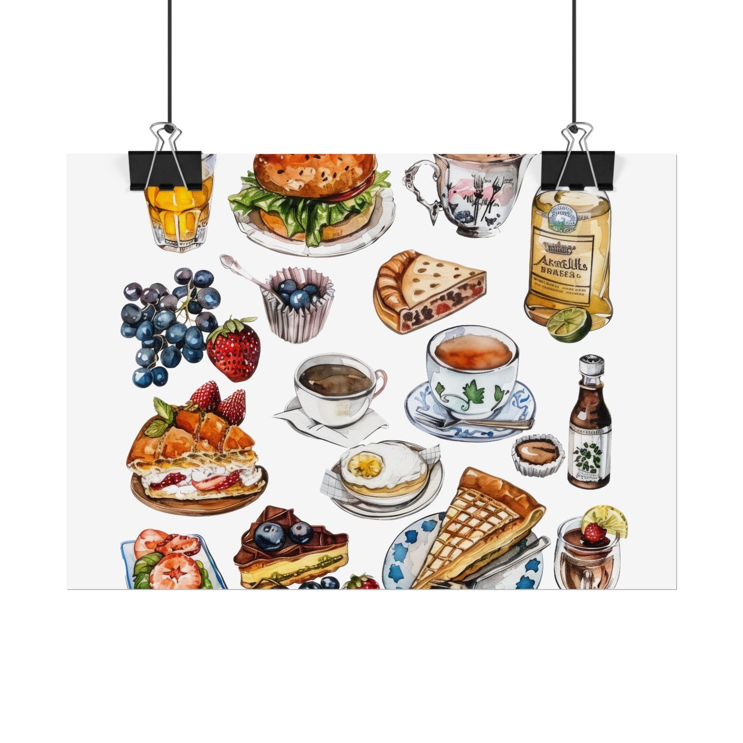 Foodie Wall Art Print, Kitchen Decor, Gourmet Food Poster, Culinary Art for Food Lovers, Cafe Aesthetic Home Decor