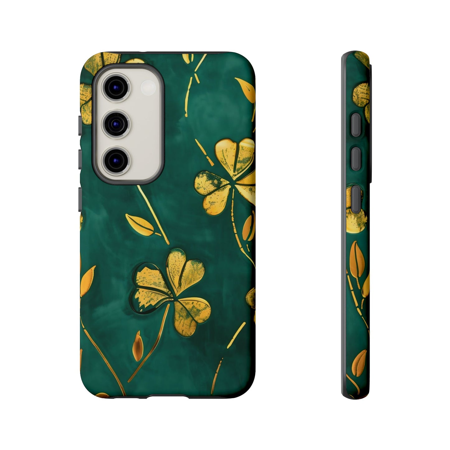 Floral Phone Case with Gold Accents, Tough Phone Cover, Stylish Phone Protector, Unique Gift for Her, Nature Lover Accessory