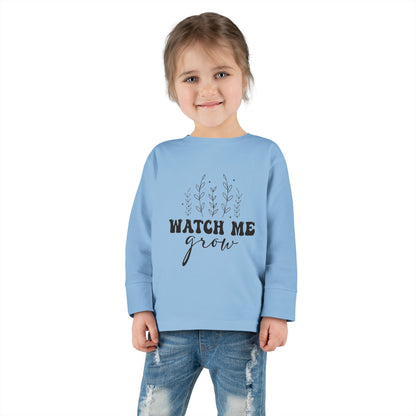 Toddler Long Sleeve Tee - "Watch Me Grow" Nature Inspired Shirt