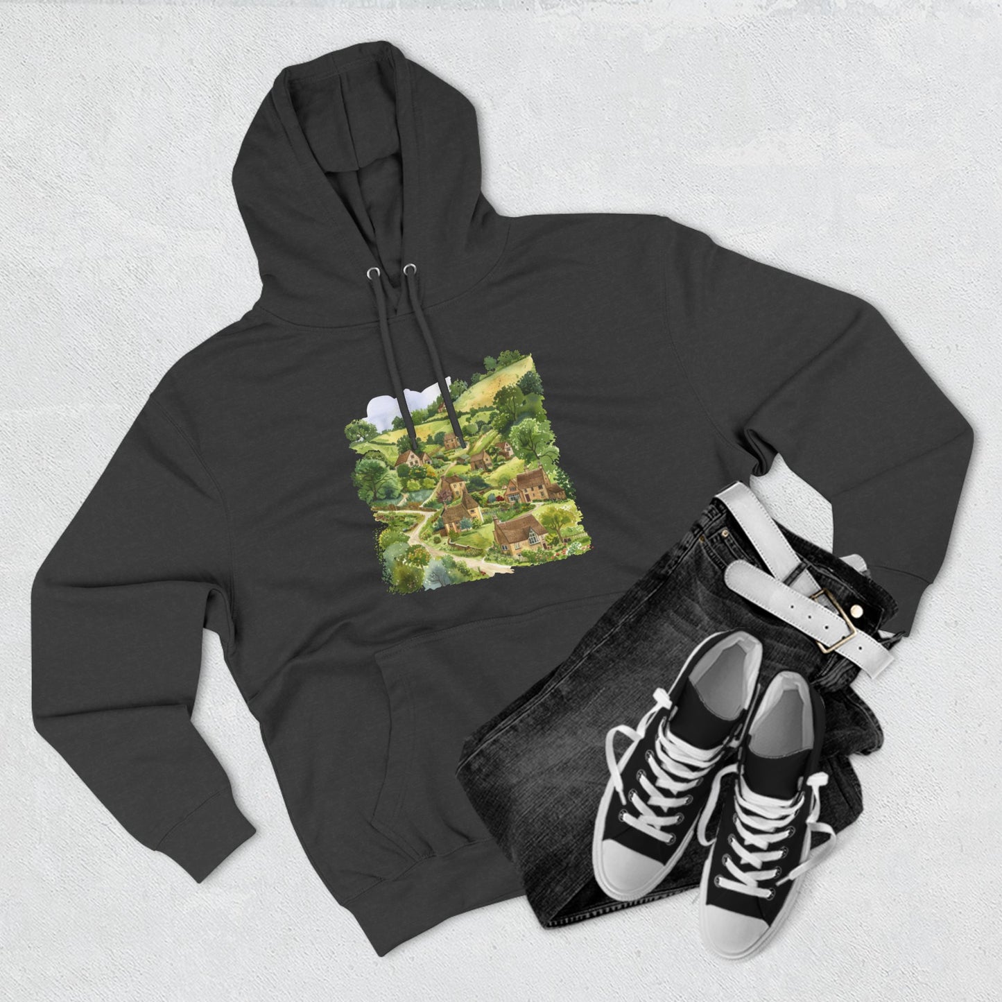 Three-Panel Fleece Hoodie - British Nature - Scenic Landscapes and Natural Beauty