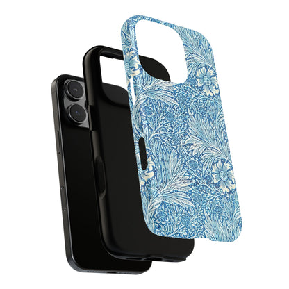 Stylish Phone Case, Tough Floral Phone Cover, Fashionable Tech Accessory, Gift for Her, Blue Flower Design