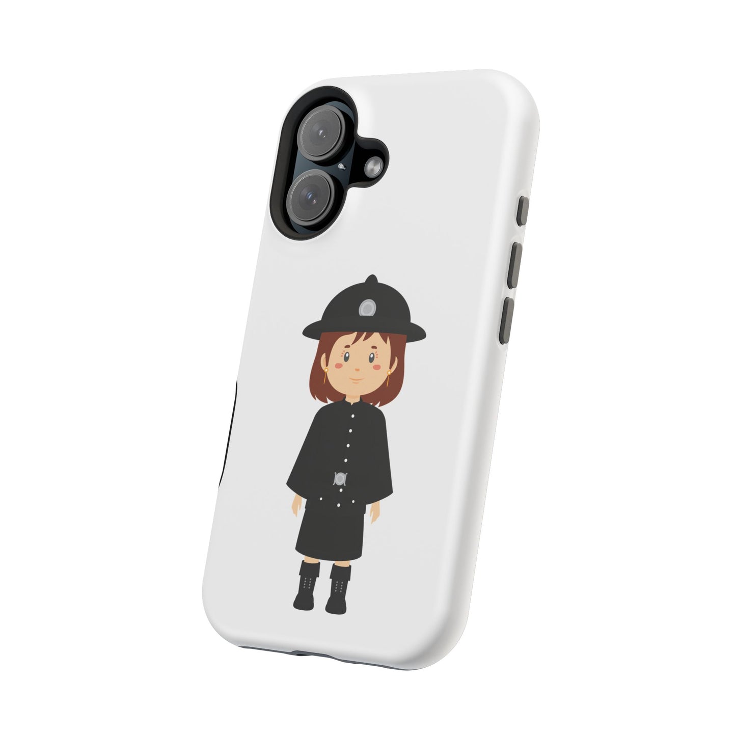 Cute Police Officer Magnetic Tough Case for iPhone, Gift for Police Lovers, Kid's Phone Case, Durable Protector, Fun Design