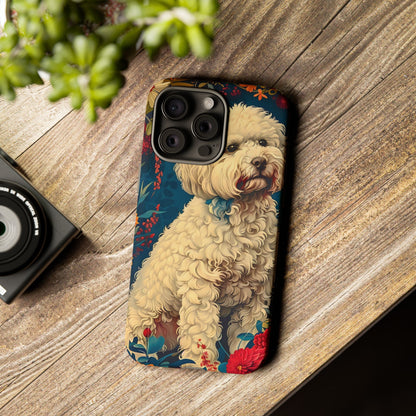 Cute Dog Phone Case, Pet Lover Gift, Floral Design Tough Case, Custom Dog Art, Birthday Gift for Dog Owners, Unique Phone Accessories