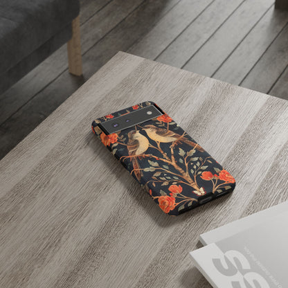 Floral Phone Case – Tough Cases with Bird Design, Unique Gift for Nature Lovers, Stylish Tech Accessory, Phone Cover, Artistic Case