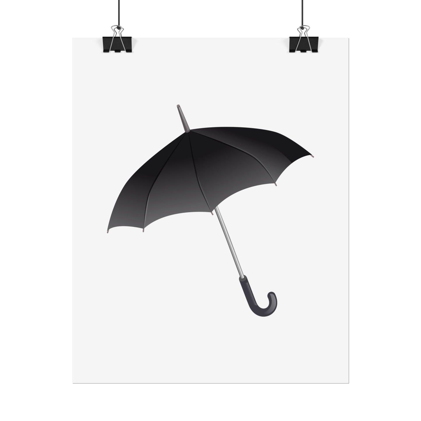 Minimalist Umbrella Wall Art, Chic Home Decor Print, Stylish Poster, Rental Friendly Artwork, Black Umbrella Decor