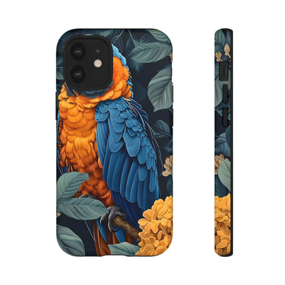 Tropical Parrot Phone Case - Tough Cases, Colorful Phone Cover, Nature Lover Gift, Floral Design, Bird Lover Accessory