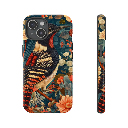Nature-Inspired Phone Case with Floral Art, Tough Phone Cover, Protective Case, Gift for Nature Lovers, Unique Phone Accessory