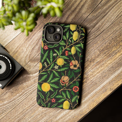 Tough Cases Phone Case, Floral Phone Cover, Tough Phone Protection, Gift for Plant Lovers, Black Background, Eco-Friendly Design