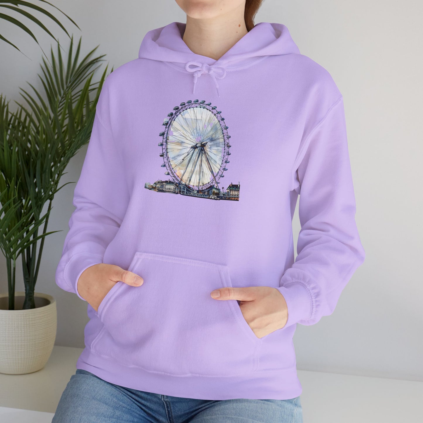 Unisex Heavy Blend™ Hooded Sweatshirt - London Eye - Iconic Ferris Wheel