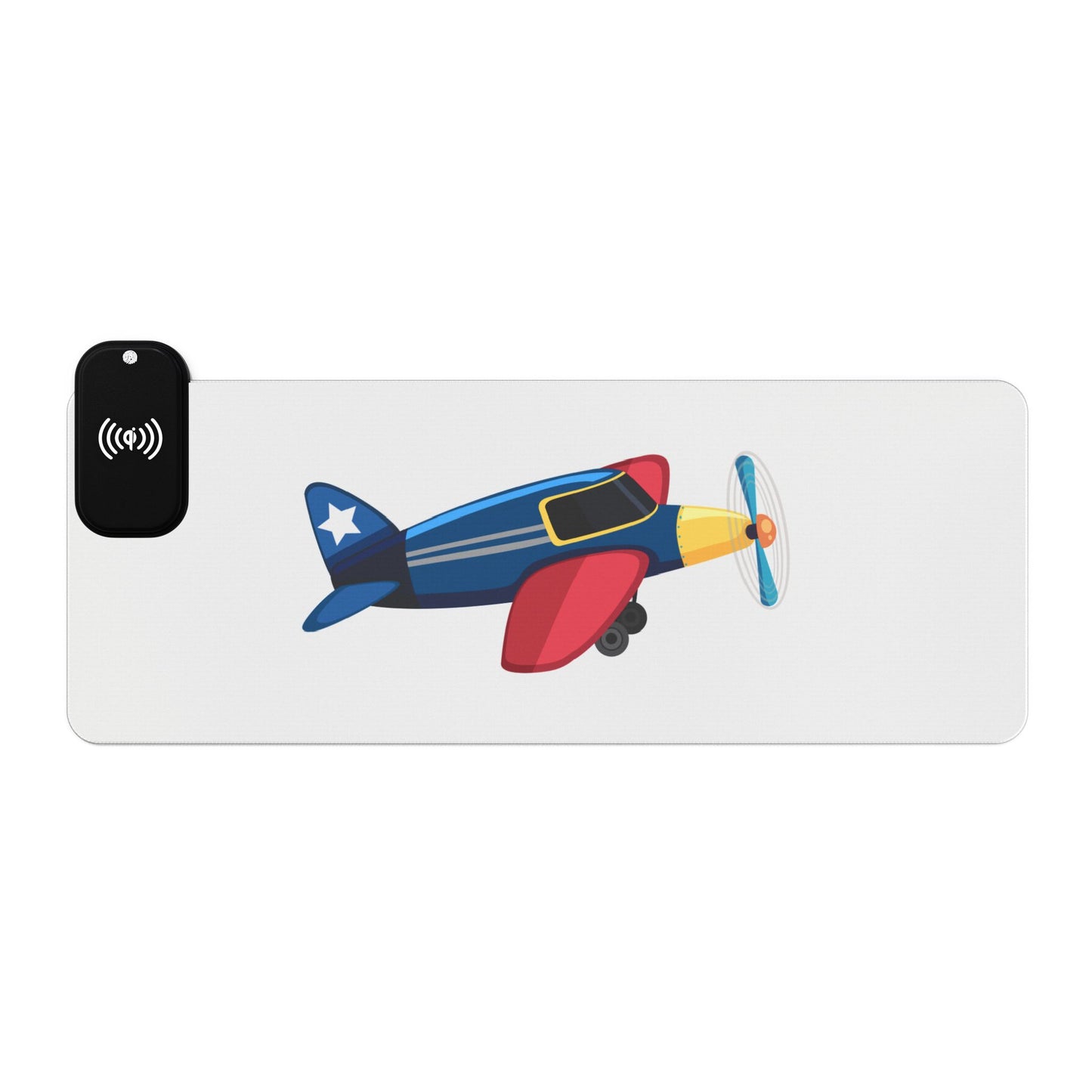 Retro British Airplane - LED Gaming Mouse Pad with Wireless Charging - Perfect for Gamers, Study, Home Office, Birthdays, Christmas, Tech Lovers