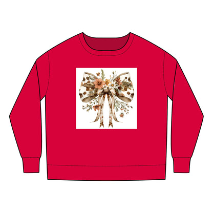 Toddler Sweatshirt - Farmhouse Floral Bow with Cow Print Design - Cozy & Stylish Kids Apparel