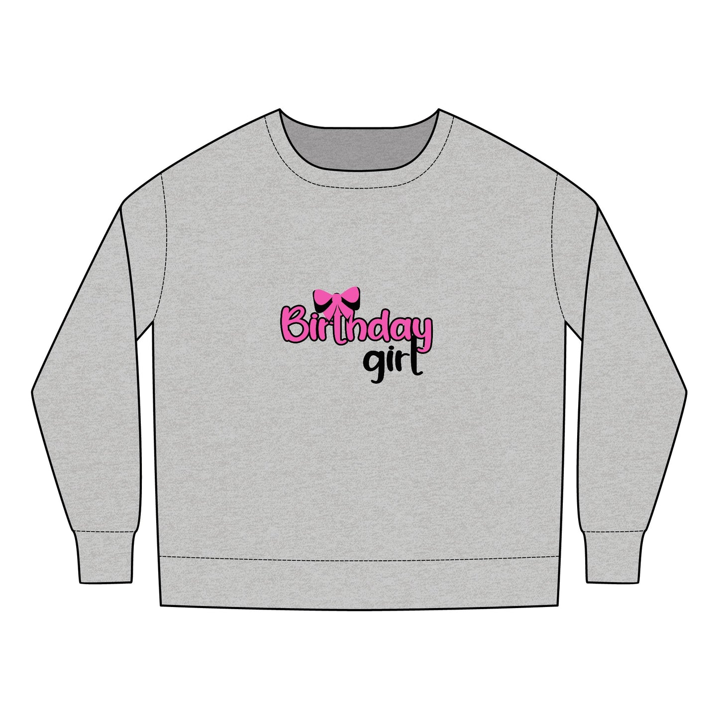 Toddler  Sweatshirt  - Birthday Girl Leopard Pattern Rainbow PNG